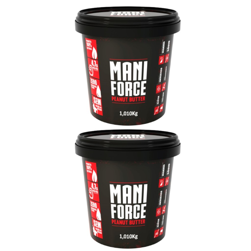 Kit 02x Maniforce Pasta De Amendoim Cremosa 100% Amendoim - 1,010Kg em Oferta na Shopee