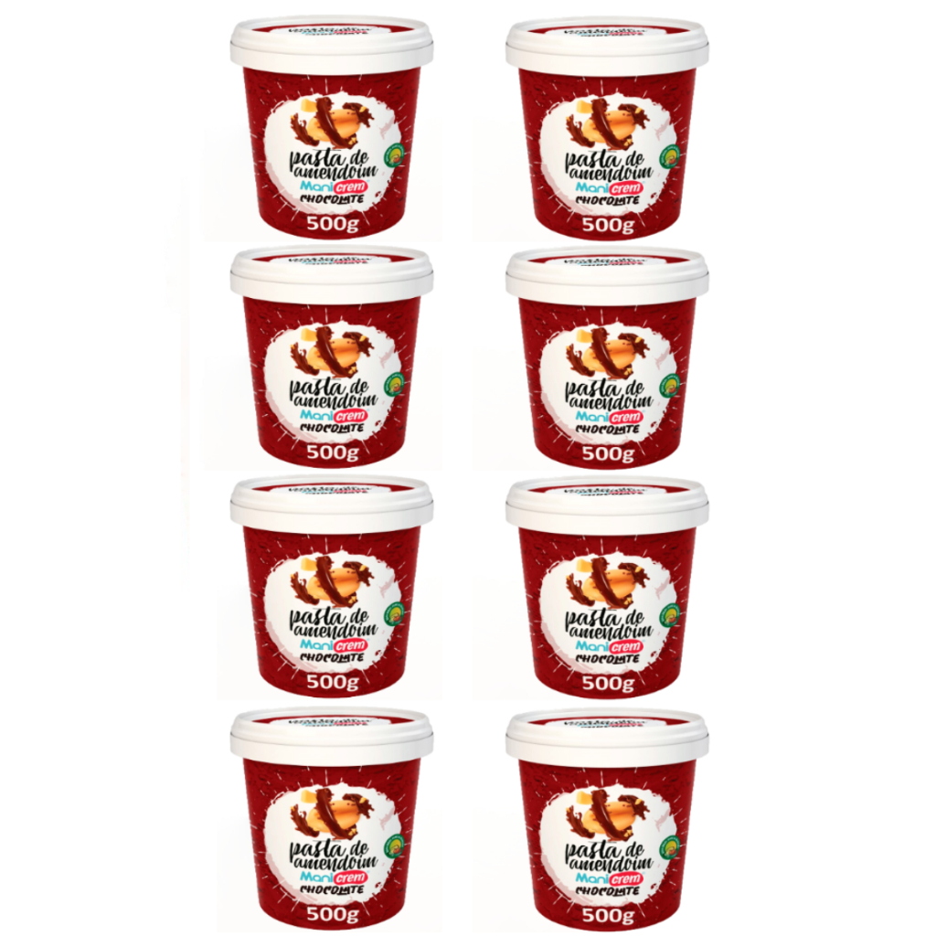 Kit 08x Pasta de Amendoim Manicrem Chocolate - 500g em Oferta na Shopee