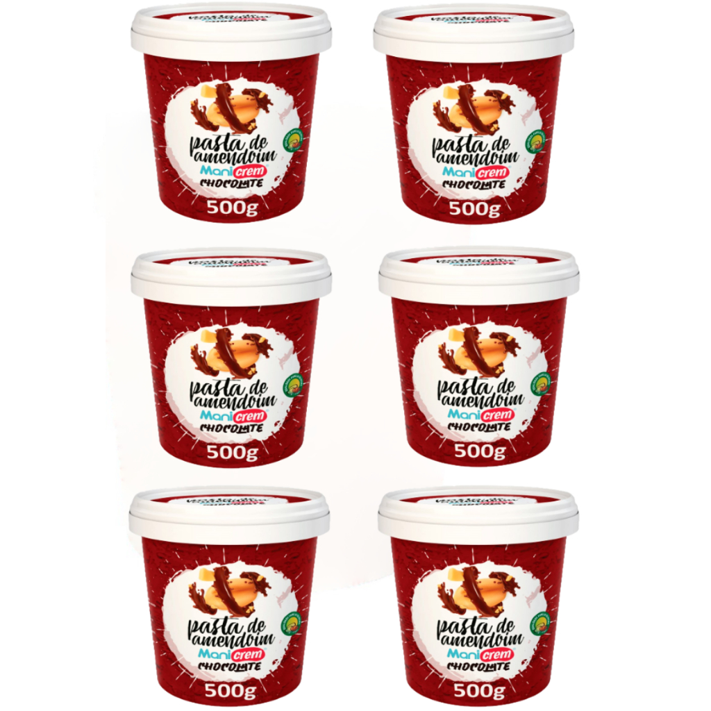Kit 06x Pasta de Amendoim Manicrem Chocolate - 500g em Oferta na Shopee