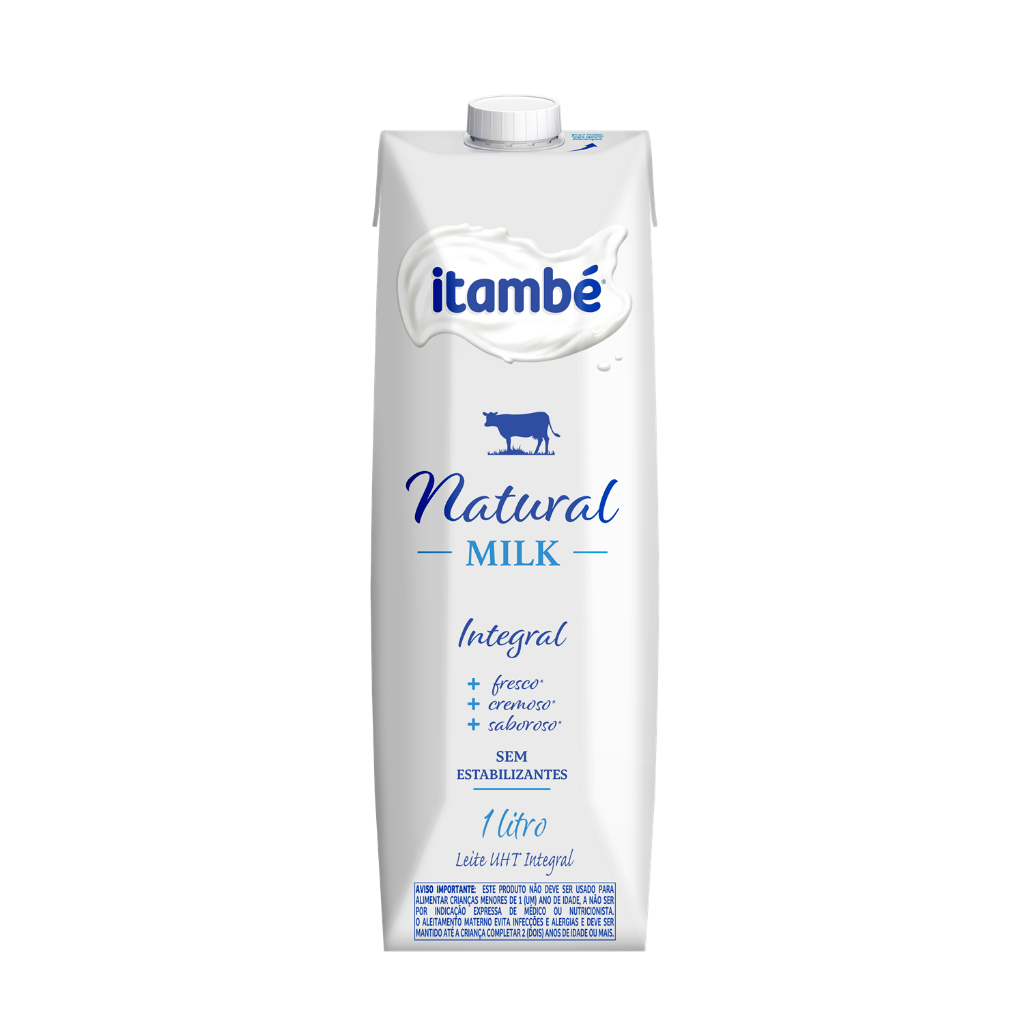 Leite Uht Integral Itambé Natural Milk Caixa Com Tampa 1l