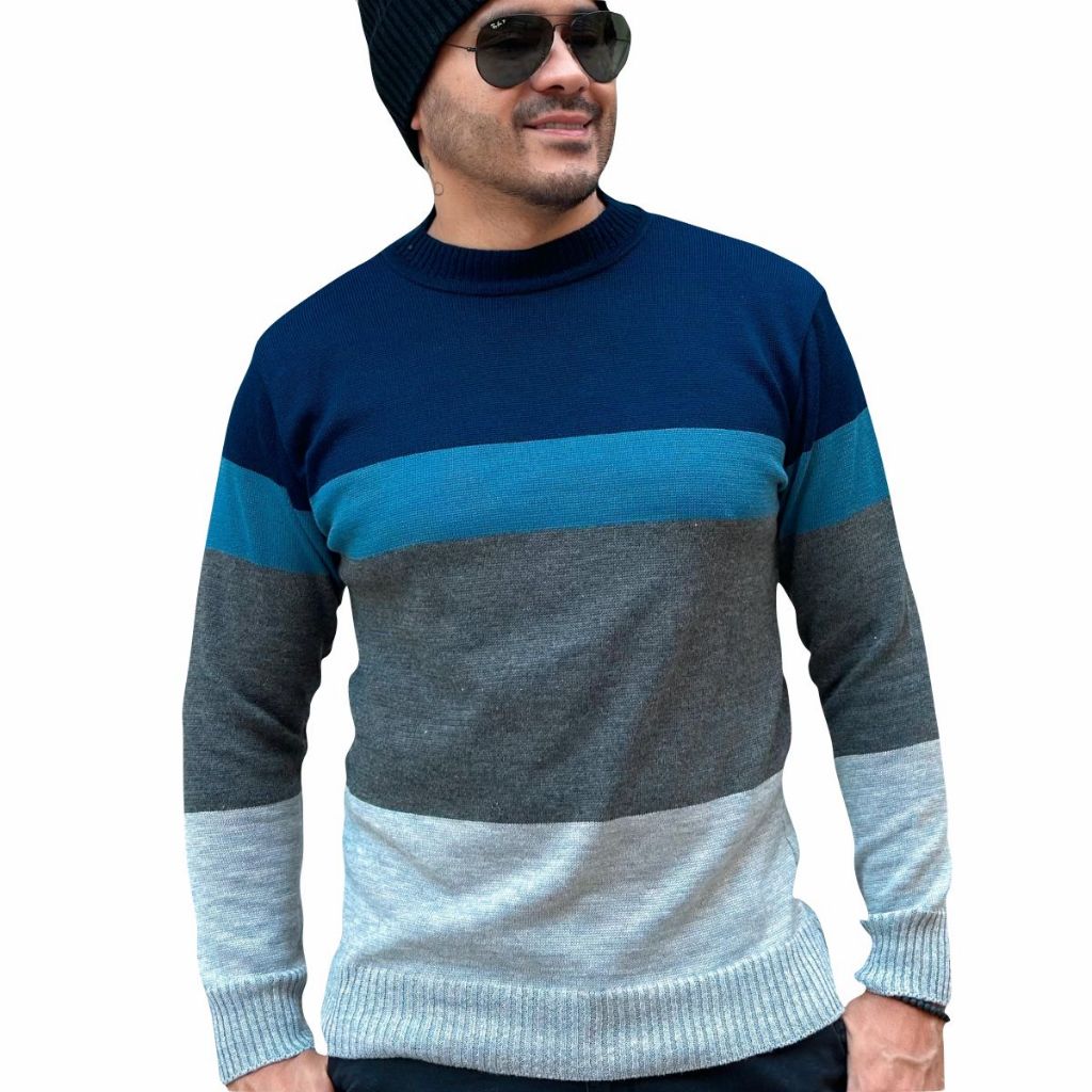 Tricô Masculino Blusa Outono Inverno Manga Longa Suéter