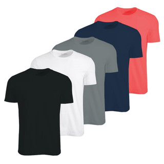Kit 5 Camisetas Masculina Camisa Básica Slim Fit Malha Fria Atacado
