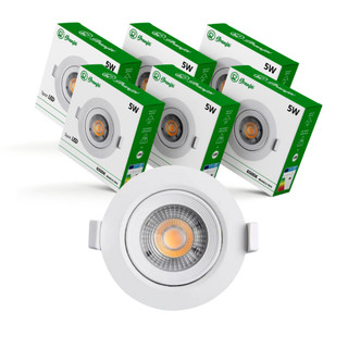 Kit 5 Luminária Led Spot 5W Redondo Quadrado Embutido Branco Frio Quente 3000k 6500k Bivo…