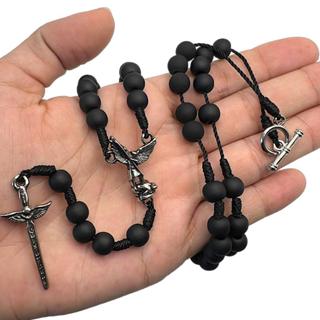 Terço Colar São Miguel Arcanjo Com Fecho Preto Fosco em Oferta na Shopee