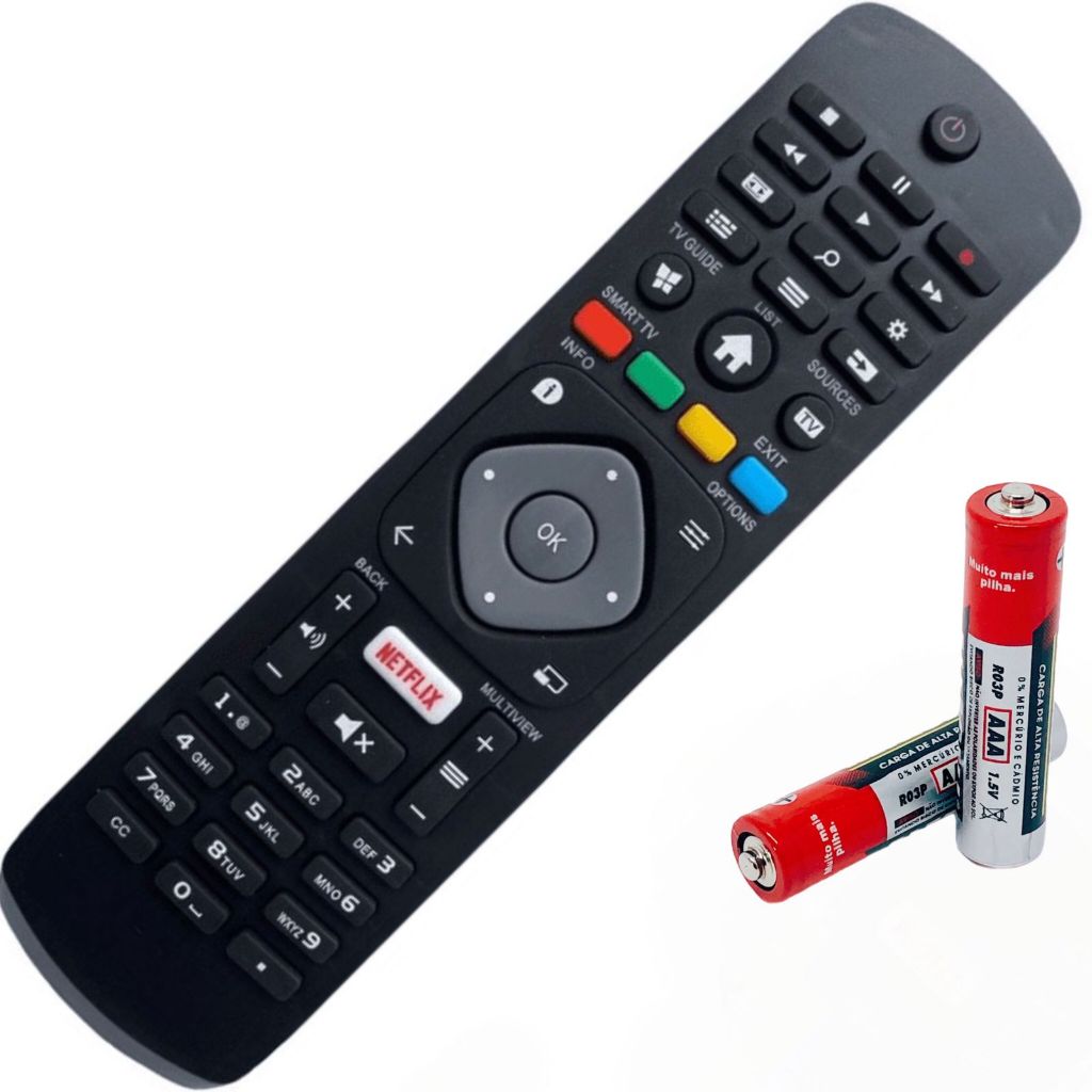 Controle Remoto Compatível Tv Philips Smart 43pfg5102/78 C/ Tecla Netflix em Oferta na Shopee