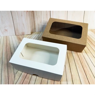 Caixas Embalagens para 6 doces com visor em acetato Kraft ou Branco em Oferta na Shopee