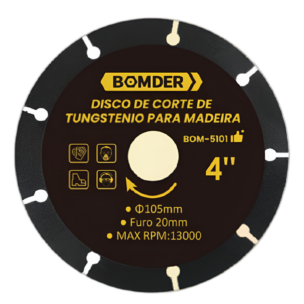 Disco de Corte Esmerilhadeira Serra Mármore para Madeira em Tungstenio 115mm