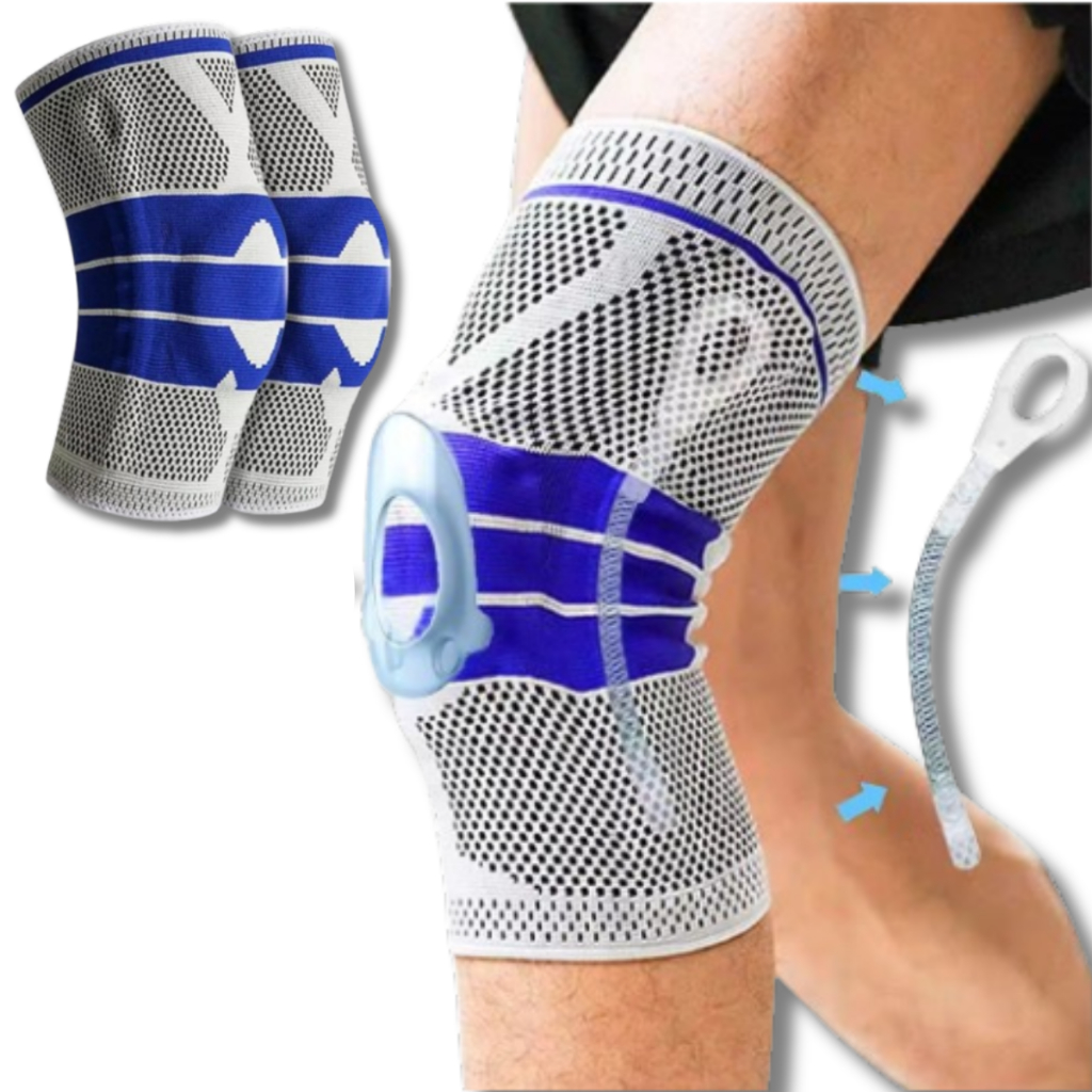 Kit 2 Joelheira Articulada Ortopédica 3D Compressão Patelar Anel Silicone Estabilizadora Gel Pad Suporte Joelho Proteção
