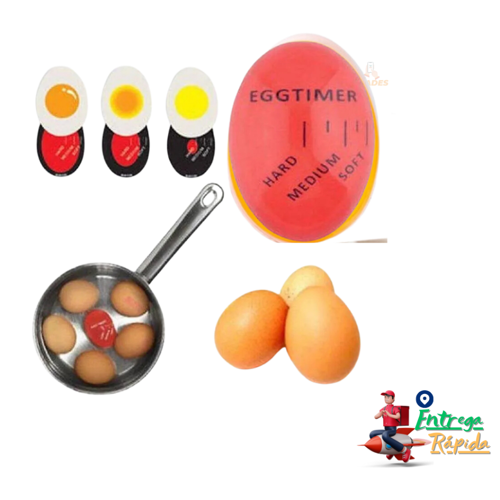 Temporizador Termômetro Timer Egg Para Ovo Cozido Mole Médio Duro Cozinha Ovo