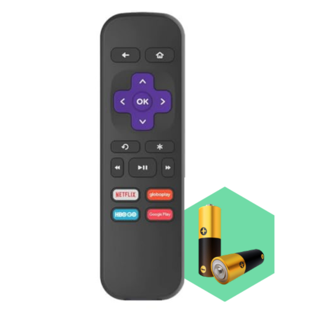 Controle Remoto Compatível com Roku Express 3930mx 3930r 3910x 3930b com Pilhas