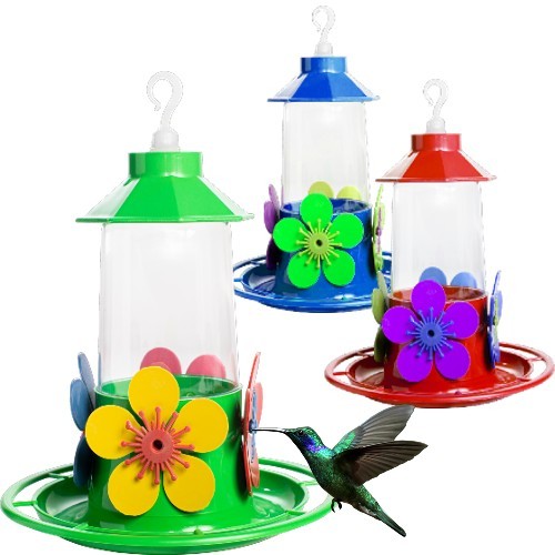 Bebedouro Beija-flor Super luxo Com poleiro Primavera 250ml - Kit 3 Unidades