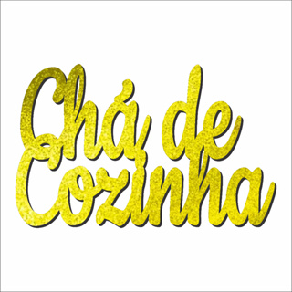 Aplique Mdf Chá de Cozinha 40x26cm Cor Dourado Glitter Mdf Letreiro Frase Painel Decorativo Festa Aniversario Decoração em Oferta na Shopee