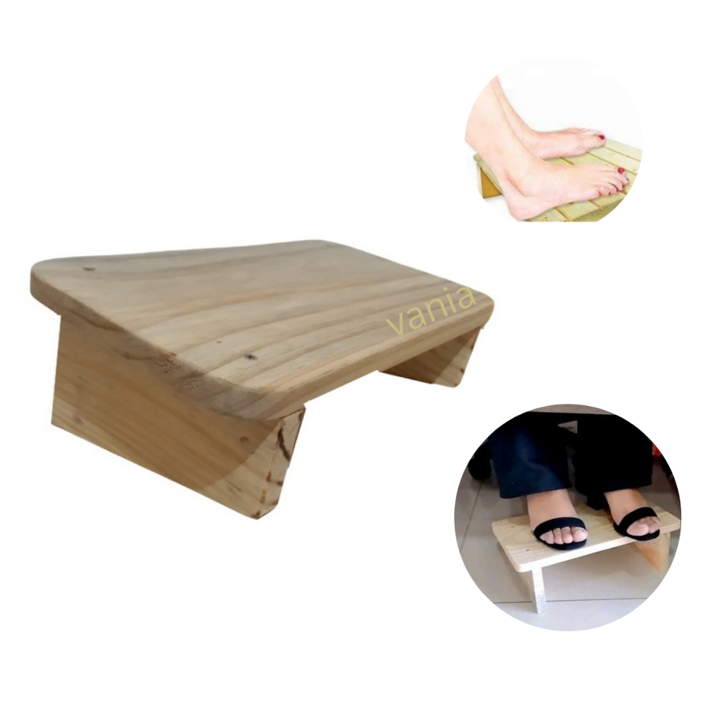 suporte pe apoio  de pés madeira ergométrico  conforto escritório trabalho em casa + em Oferta na Shopee