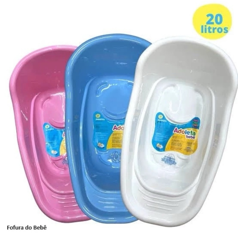 Banheira Bebê 20 litros com porta sabonete infantil