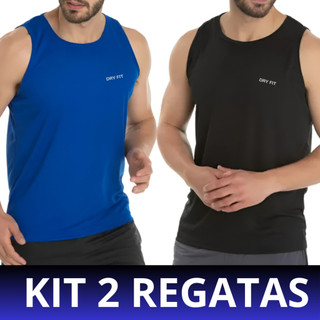 Kit 2 Regata Dry Fit Camisa Masculina Academia Masculino Camiseta Slim Fit Corrida Casual Treino