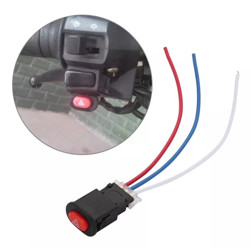 Botão Para Moto Pisca Alerta Cg Titan Fan 150/160 Universal — imagem 2 de 2