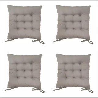 KIT COM 4 ALMOFADAS FUTON ASSENTO PARA CADEIRA - CINZA em Oferta na Shopee