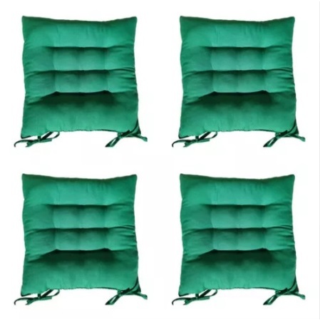KIT COM 4 ALMOFADAS FUTON ASSENTO PARA CADEIRA - VERDE-BANDEIRA