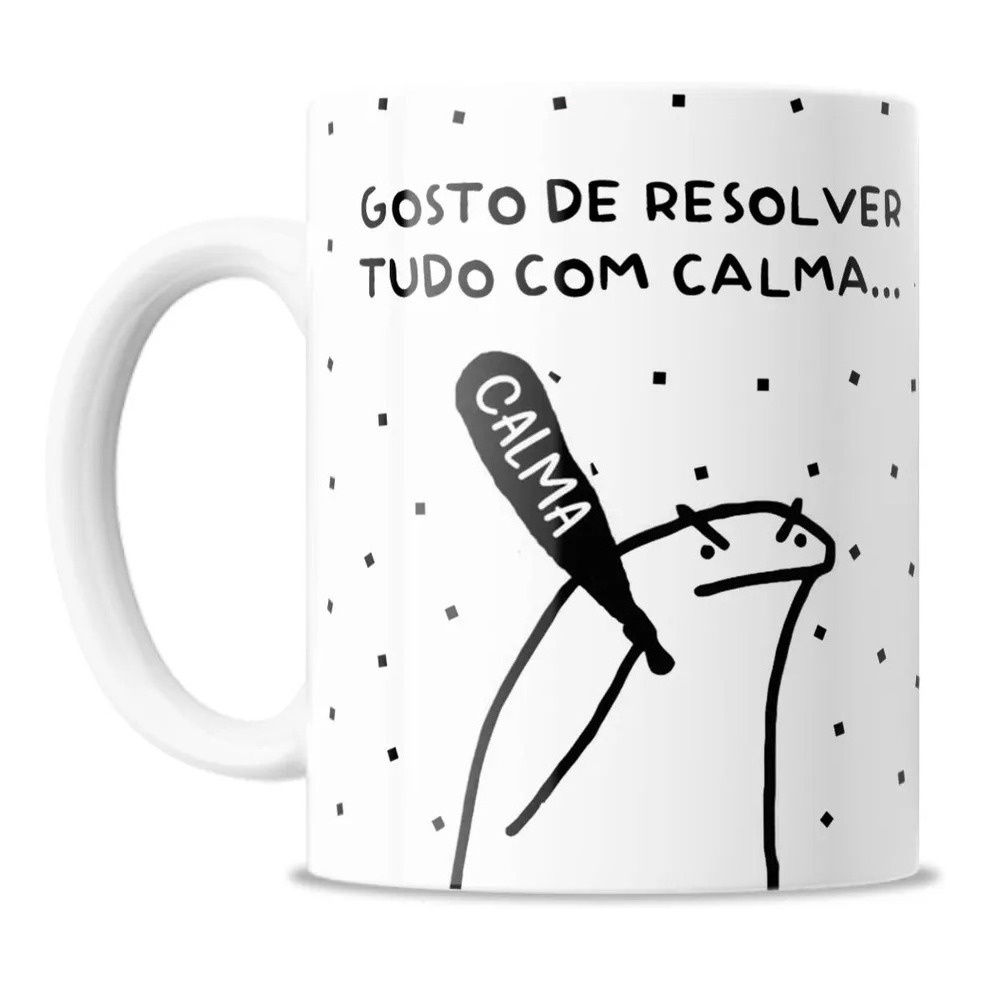 Caneca Personalizada Meme Bento Flork Resolver Com Calma