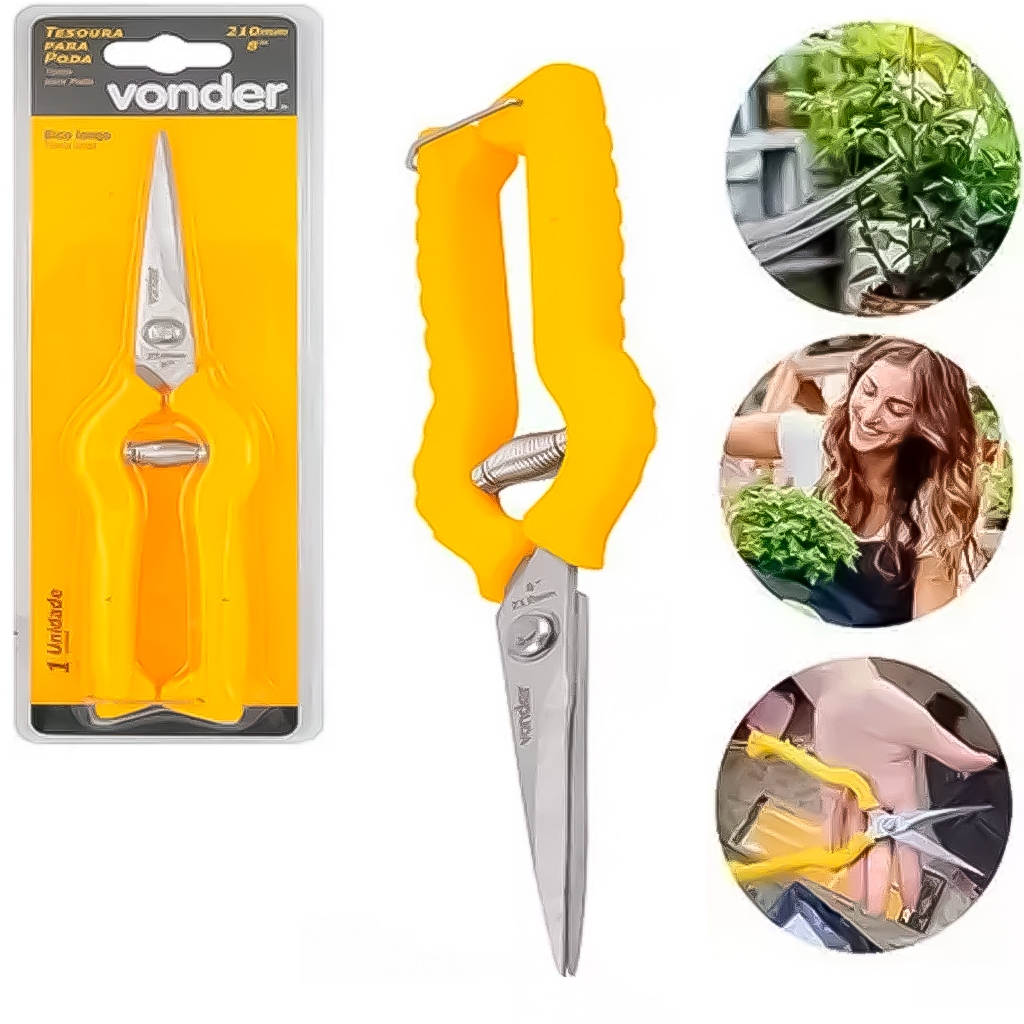 Tesoura Para Poda Bico Longo 8Pol. Jardinagem Jardim Horta Corta Galhos Casa Prático Útil - Home & Living
