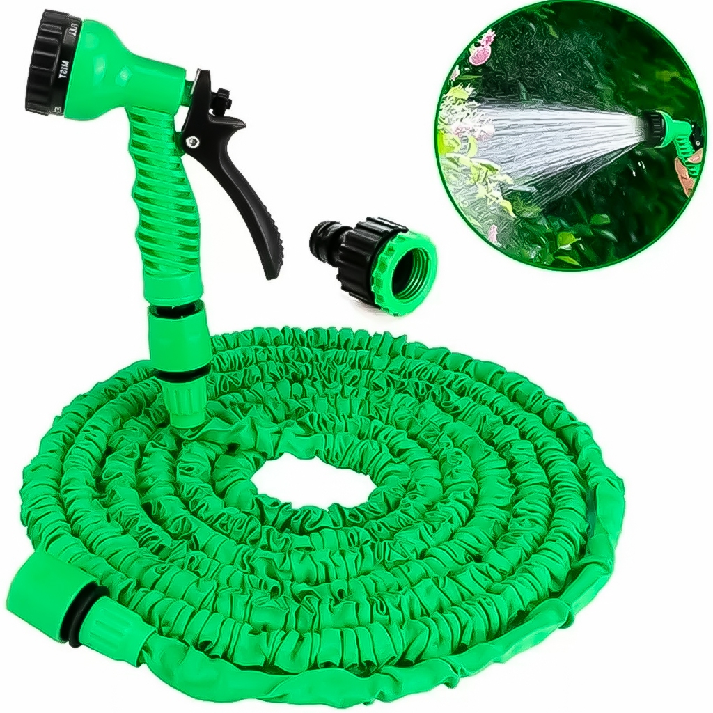 Mangueira Expansiva Mágica Jardim 15m Pistola Esguicho Jatos Jardinagem Irrigação Flexível Retrátil