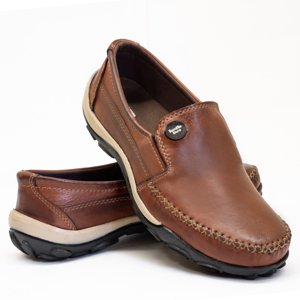 Sapatilha Mocassim Masculina todo em Couro Legítimo Havana - 2040