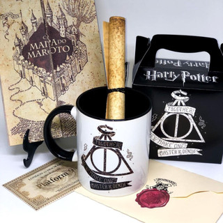 Kit N. Harry Potter com 6 itens - Caneca, carta personalizada e muito mais