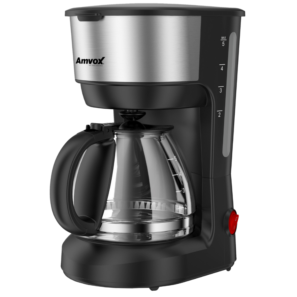 CAFETEIRA ELÉTRICA AMVOX ACF 227 600W 750ml 18 XICARAS INOX JARRA DE VIDRO 220V - Home Appliances