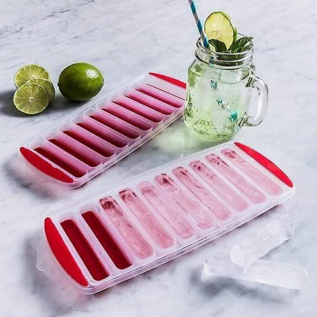 Forma de Gelo com 10 Cavidades Retangular de Silicone e Plástico - TOP em Oferta na Shopee