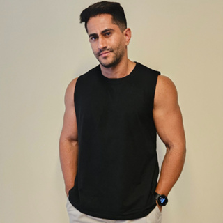 Regata Masculina Machão preta Basica em Oferta na Shopee