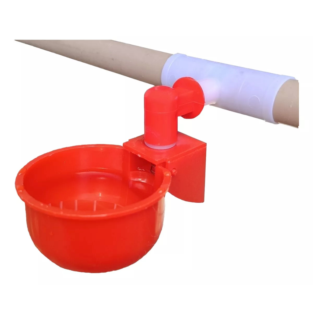 Kit 05 Bebedouro Automático Copinho Para Aves + Te Adaptador