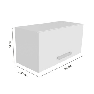 Armario Basculante Multiuso 60CM Branco Com Amortecedor e Dobradiças