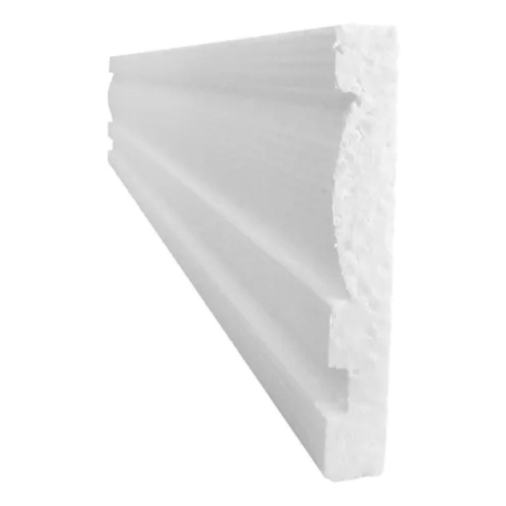 Moldura Roda Meio Roda Porta Roda Pé Isopor Kit 15 Metros 9 cm Modelo Almofadada HobbyArt.
