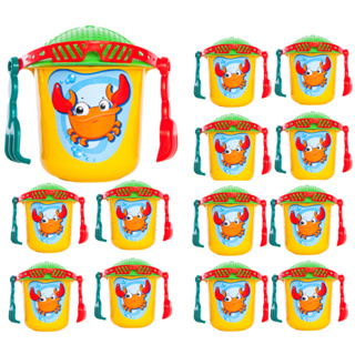 35 Baldinhos Praia - 18cm Cada Kit Com Certificação Inmetro - Em Cores e Estampas Sortidas - Modelo Bob C/4 acessórios em Oferta na Shopee