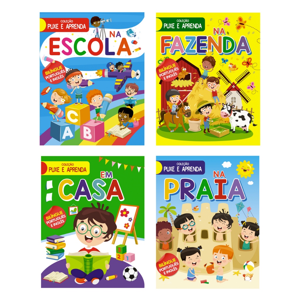 Coleção Puxe e Aprenda - Kit com 4 Livrinhos