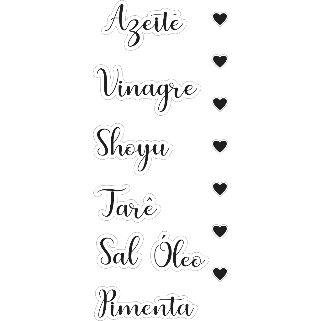 7 Etiquetas cartela de adesivos em vinil impermeável para decoração da cozinha nos temperos em Oferta na Shopee