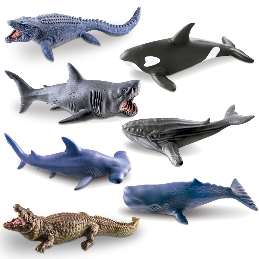 Animais Aquáticos Realistas Pré Históricos Tubarão Crocodilo Dino Mosassauro de Brinquedo em Oferta na Shopee