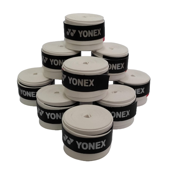 Overgrip Yonex Super Grap Branco Kit 8 Unidades, Tênis, Beach Tennis, Badminton e Padel