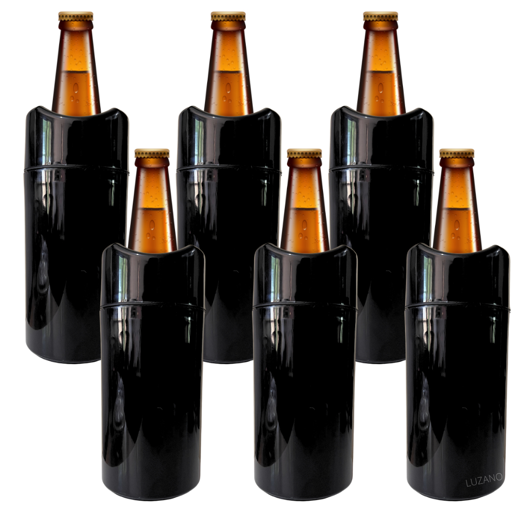 Porta Garrafa Térmico Camisinha Cerveja Litrão Kit C 6 Preto