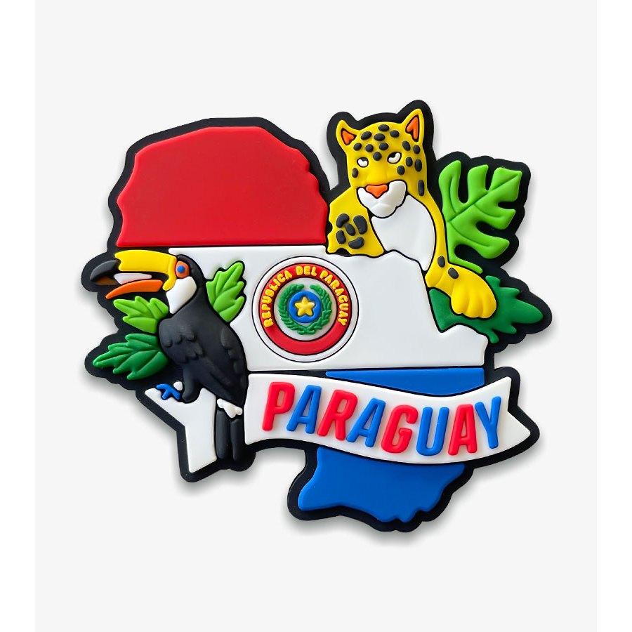 Ímã do Paraguai Mapa – Ímã de Geladeira Emborrachado