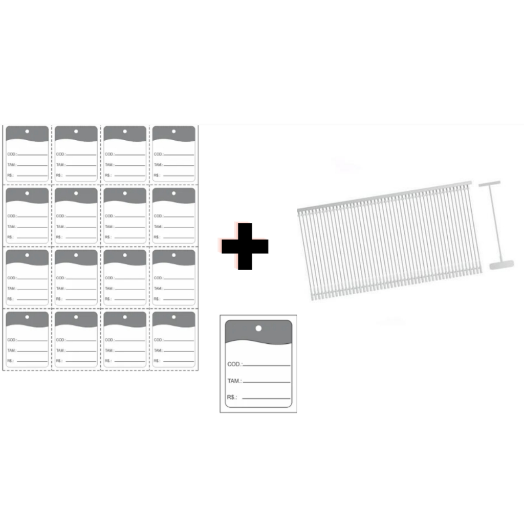 Kit 1000 Pins + 1000 Etiquetas Tag de Preços B04 em Oferta na Shopee