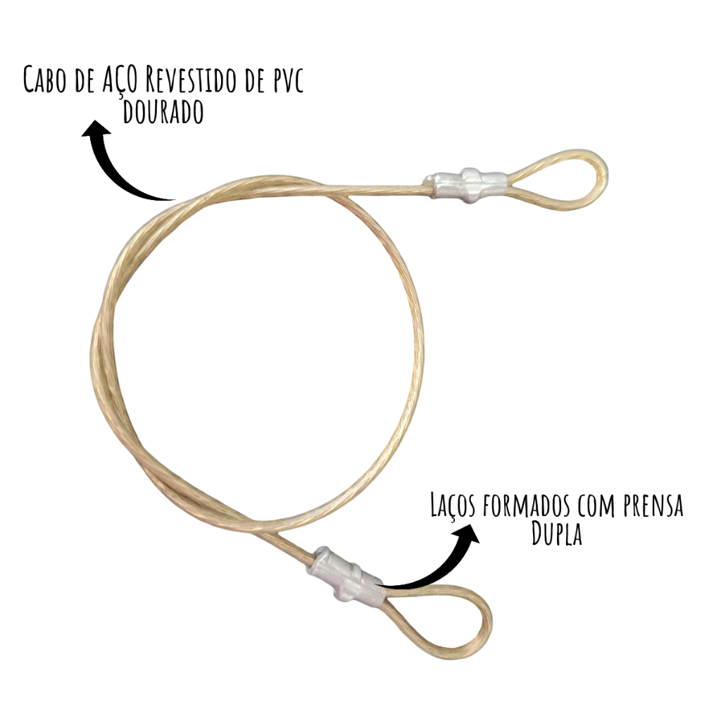 Lacre de Segurança Cabo de Aço Dourado Mala Bagagem Capacete Bike Estrobo - Safe Security Bag