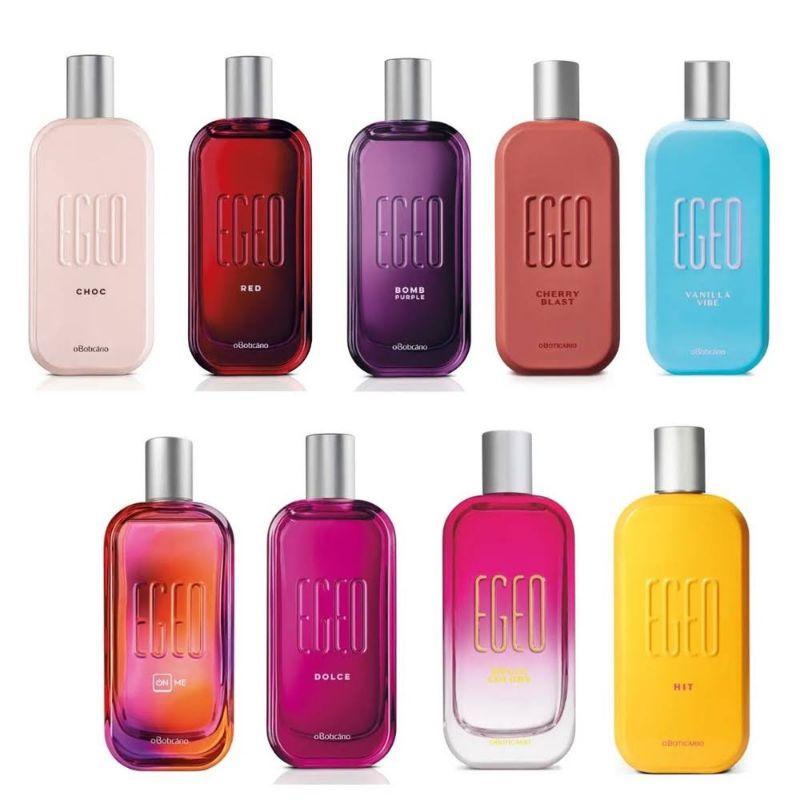 Colônia Egeo Choc Dolce Collors Black Red Pina Blast Vanilla Vibe Spicy Vibe Hit 90ml O Boticário