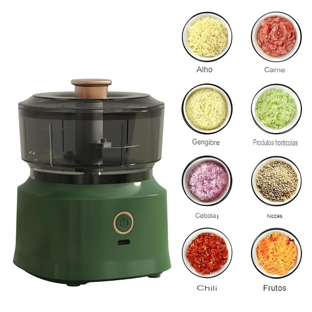 triturador de alimentos com (605421) carregamento USB cortador de carne, cortador de vegetais
