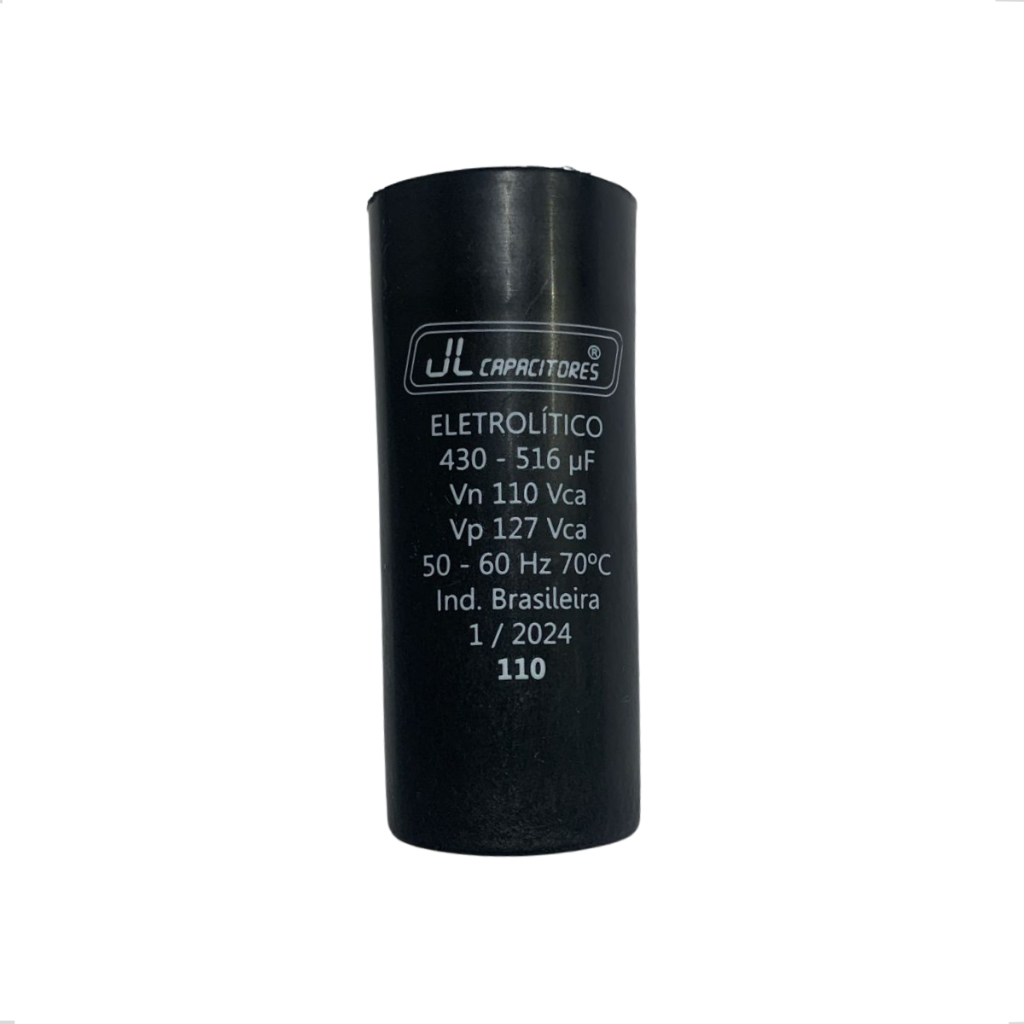 Capacitor De Partida 430-516uf 110v para motor 1cv e outros Weg 36X85mm 430uf - JL Capacitores