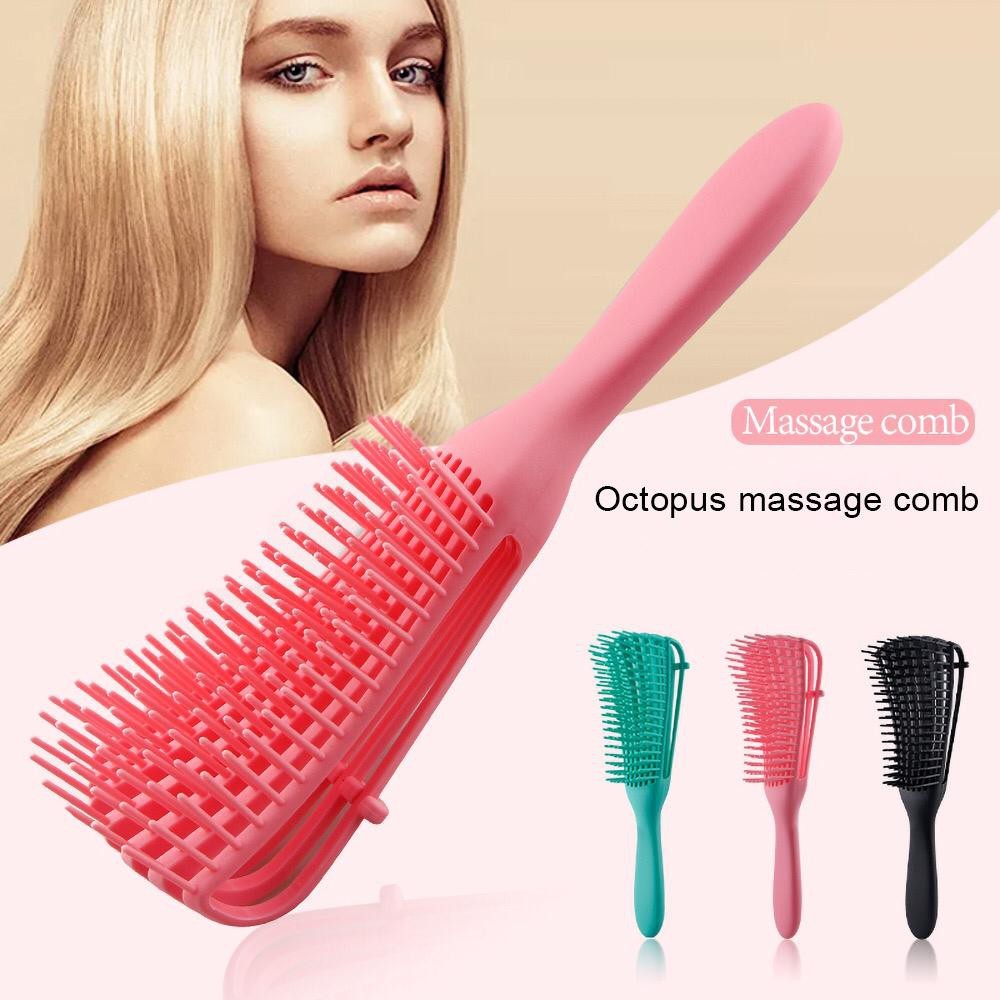 kit com 3 Pente De Cabelo Escova Polvo Massagem