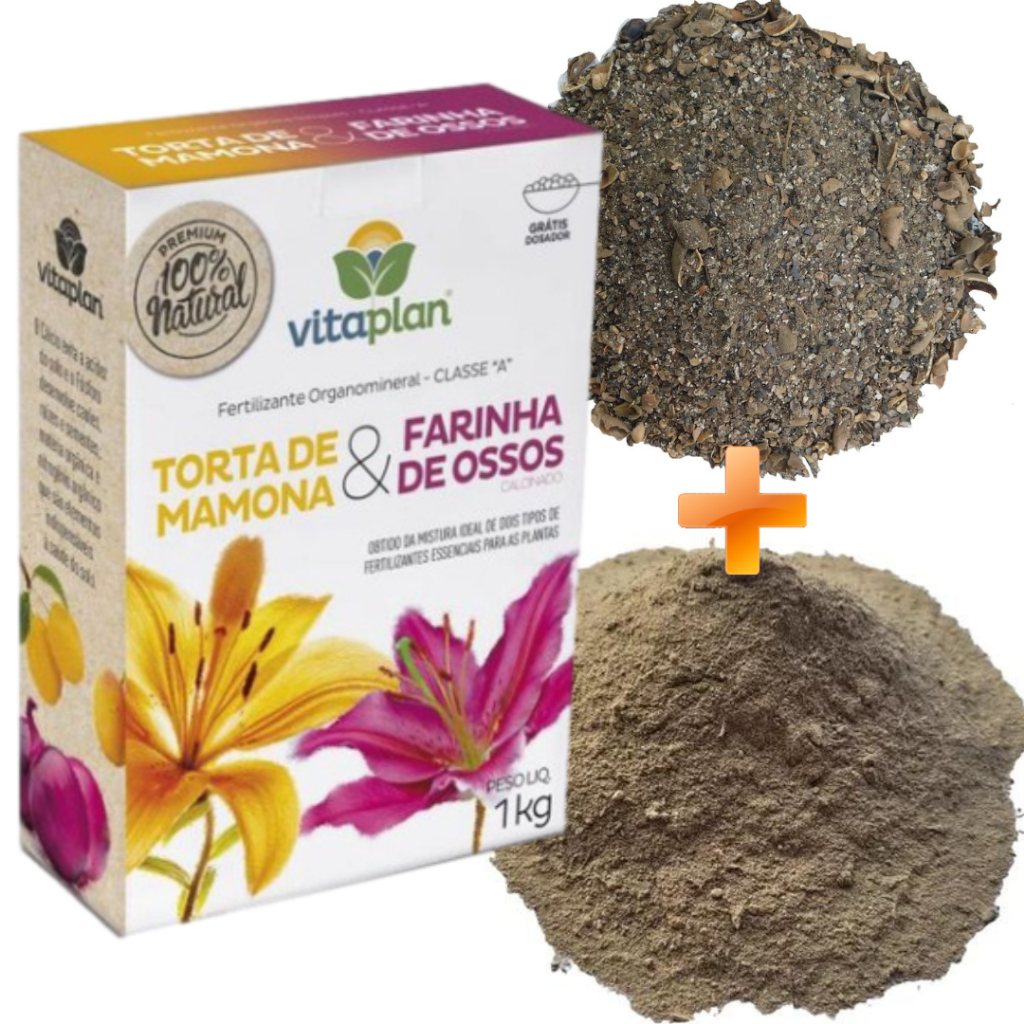 Fertilizante Torta De Mamona + Farinha De Osso 1kg - VITAPLAN