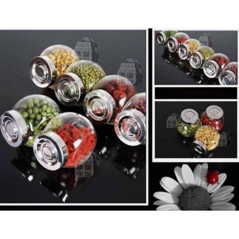 Kit 4 peças Porta Temperos de Vidro com Tampa cromada 180ml