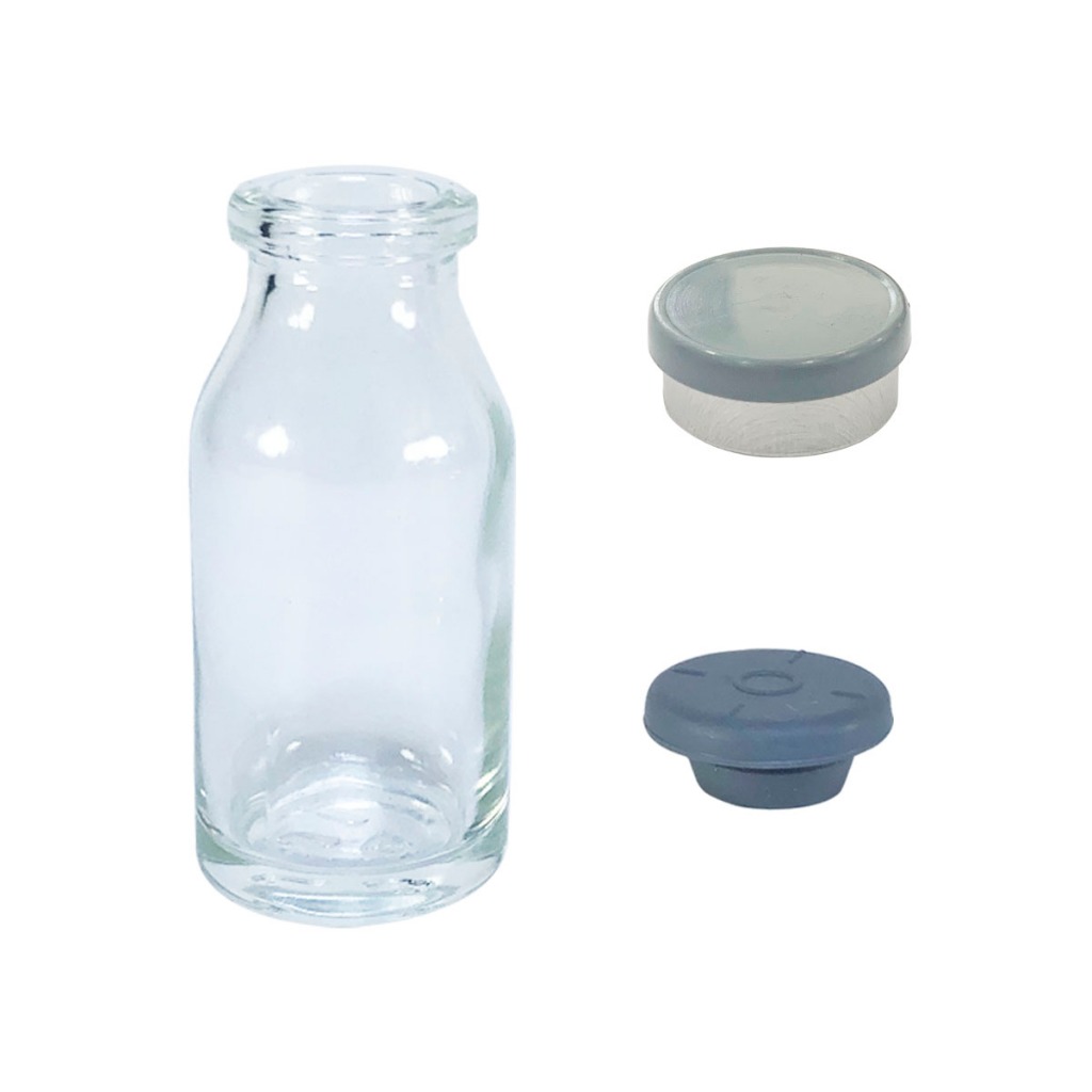 Frasco Penicilina 15ml C/ Borracha E Selo Flip Off (20 Unid)