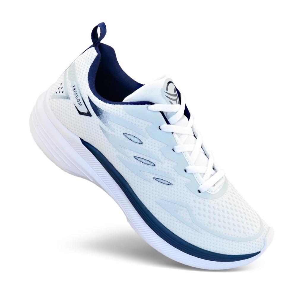 Tenis Masculino Escolar Academia Original FREEDOM Corrida Caminhada Lançamento BRANCO e AZ...